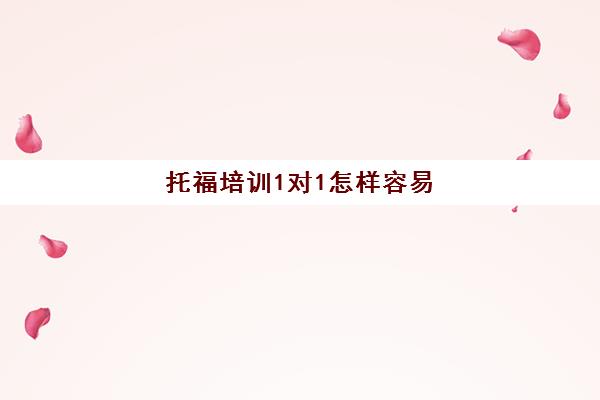 托福培训1对1怎样容易(托福一对一辅导怎么样)