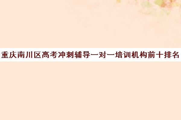 重庆南川区高考冲刺辅导一对一培训机构前十排名(高考线上辅导机构有哪些比较好)