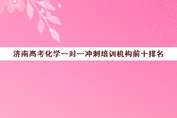 济南高考化学一对一冲刺培训机构前十排名(济南高中一对一辅导哪家好)