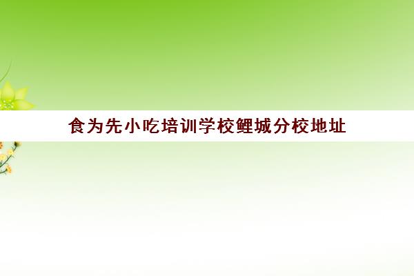 食为先小吃培训学校鲤城分校地址(食为先小吃培训中心地址在哪里)