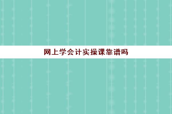 网上学会计实操课靠谱吗(学会计网课好还是面授班好)