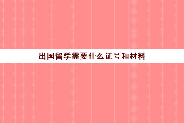 出国留学需要什么证号和材料(留学需要提供什么资料)