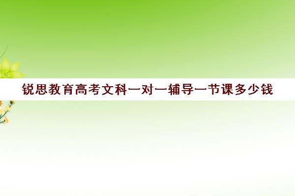 锐思教育高考文科一对一辅导一节课多少钱（高中网上一对一辅导比较好的平台）