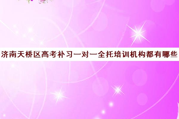 济南天桥区高考补习一对一全托培训机构都有哪些