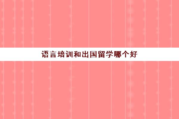 语言培训和出国留学哪个好(学英语留学去哪个国家比较好)