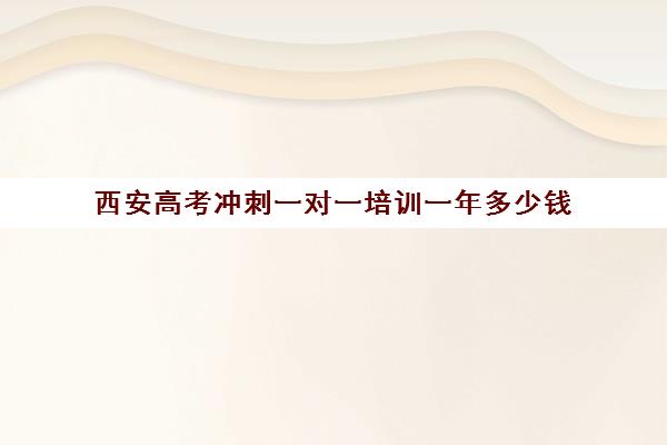 西安高考冲刺一对一培训一年多少钱(高考冲刺班一般收费)