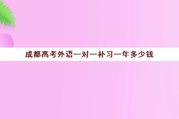 成都高考外语一对一补习一年多少钱