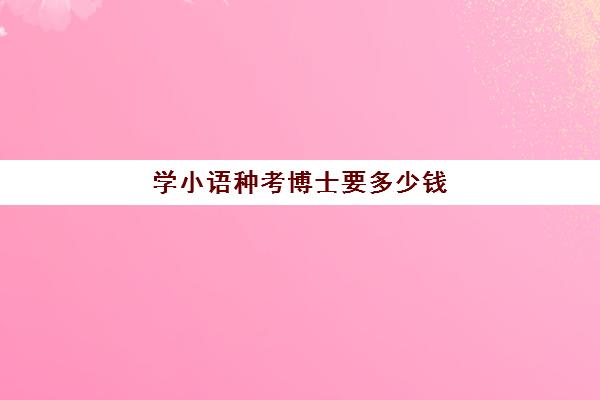 学小语种考博士要多少钱(报班学法语一般多少钱)