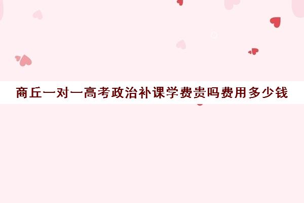 商丘一对一高考政治补课学费贵吗费用多少钱(高中一对一网课多少钱一小时)