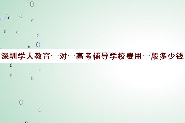 深圳学大教育一对一高考辅导学校费用一般多少钱(深圳家教一对一)