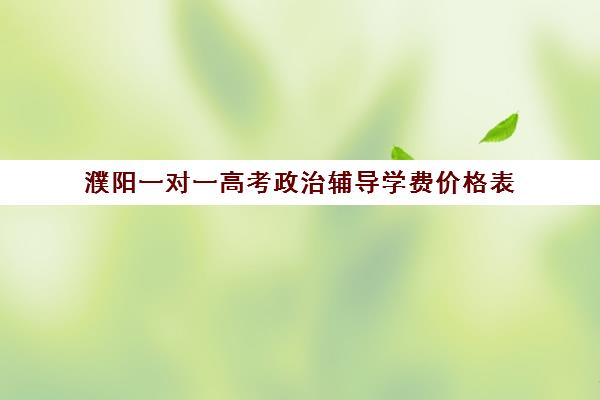 濮阳一对一高考政治辅导学费价格表(成人高考培训机构怎么收费)