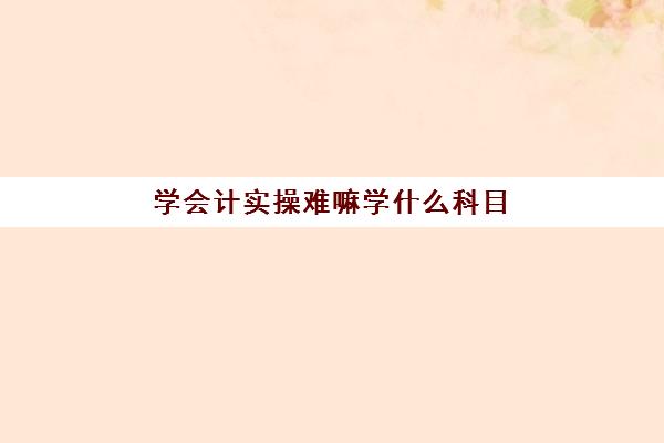 学会计实操难嘛学什么科目(会计要学哪些科目)