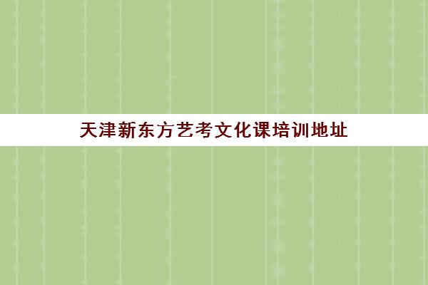 天津新东方艺考文化课培训地址(艺考培训机构)