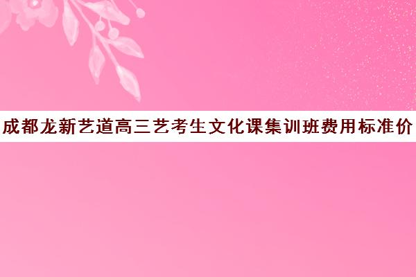 成都龙新艺道高三艺考生文化课集训班费用标准价格表(艺考生文化课分数线)