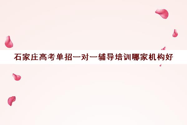 石家庄高考单招一对一辅导培训哪家机构好(石家庄单招培训机构)