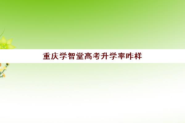 重庆学智堂高考升学率咋样(重庆2024中考分数线)