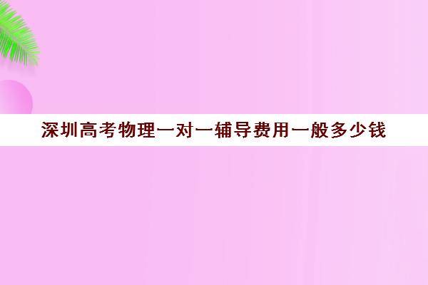 深圳高考物理一对一辅导费用一般多少钱(深圳补课一对一多少钱一小时)