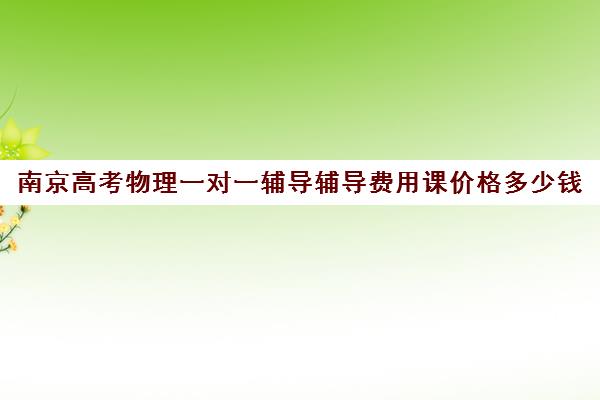 南京高考物理一对一辅导辅导费用课价格多少钱(高考一对一辅导机构哪个好)