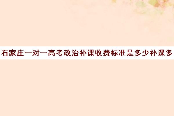 石家庄一对一高考政治补课收费标准是多少补课多少钱一小时(高中数学一对一辅导多少钱