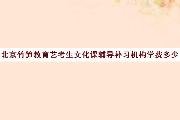 北京竹笋教育艺考生文化课辅导补习机构学费多少钱