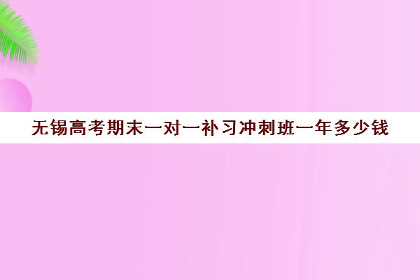 无锡高考期末一对一补习冲刺班一年多少钱