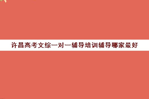 许昌高考文综一对一辅导培训辅导哪家最好(高中最好网上辅导机构)