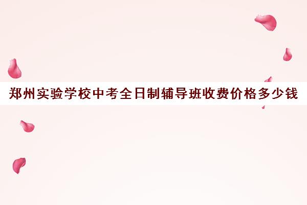 郑州实验学校中考全日制辅导班收费价格多少钱(郑州补课机构前十名哪个比较好?)