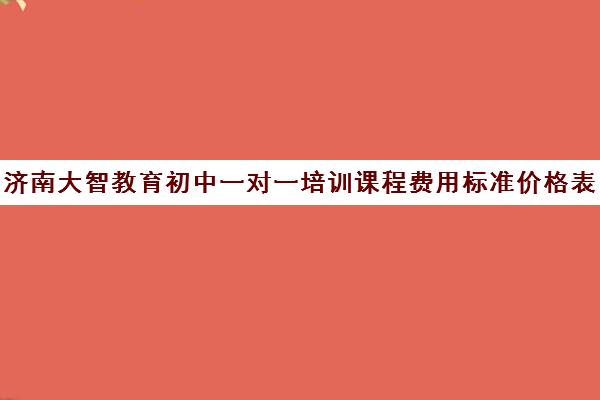 济南大智教育初中一对一培训课程费用标准价格表（济南辅导机构排名）