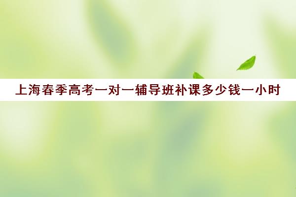 上海春季高考一对一辅导班补课多少钱一小时(春季高考培训班哪个学校好)