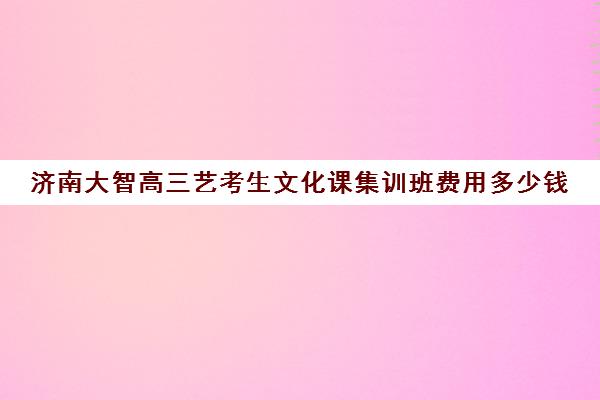 济南大智高三艺考生文化课集训班费用多少钱(济南艺考培训学校推荐)