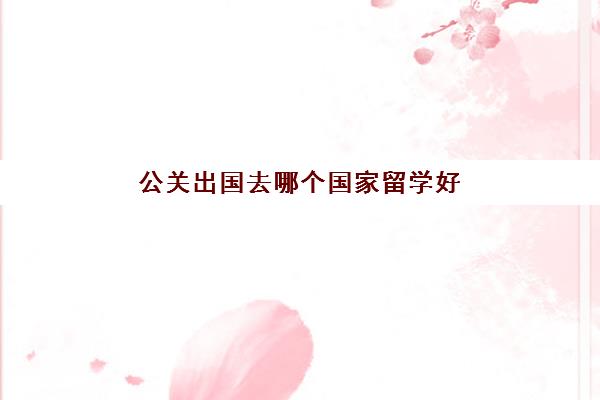 公关出国去哪个国家留学好(最容易出国留学大学)