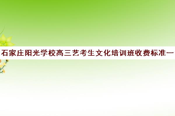 石家庄阳光学校高三艺考生文化培训班收费标准一览表(艺考专业培训考前冲刺)