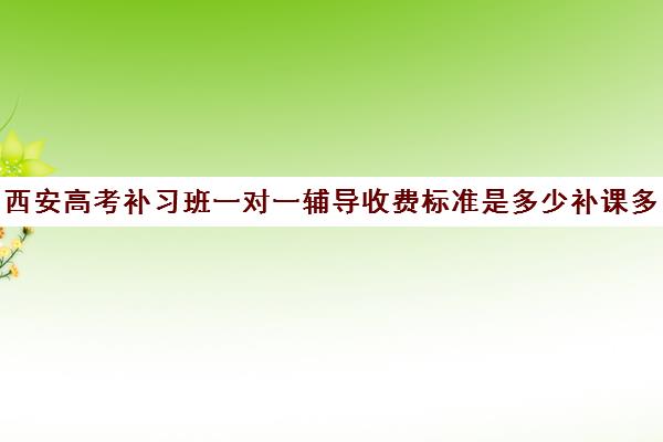 西安高考补习班一对一辅导收费标准是多少补课多少钱一小时