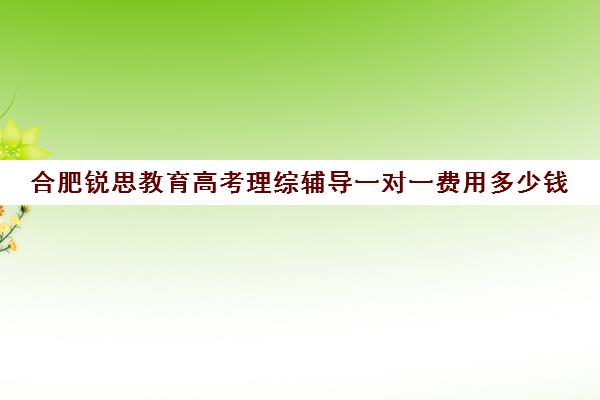 合肥锐思教育高考理综辅导一对一费用多少钱（清大锐思教育上班好不好）