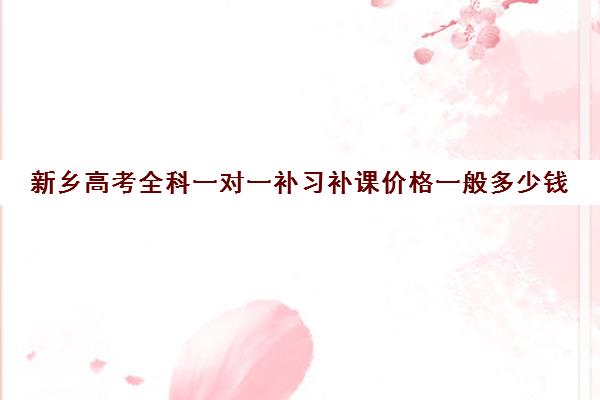 新乡高考全科一对一补习补课价格一般多少钱