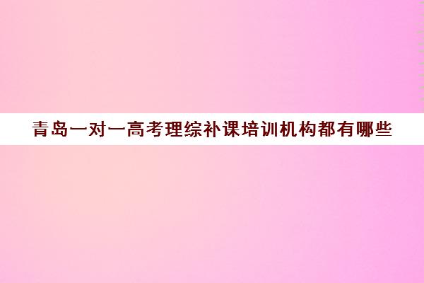 青岛一对一高考理综补课培训机构都有哪些(高中网上一对一辅导比较好的平台)