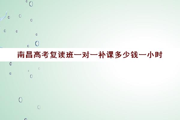 南昌高考复读班一对一补课多少钱一小时(一对一补课现在多少一个小时)