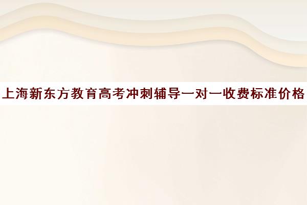 上海新东方教育高考冲刺辅导一对一收费标准价格一览(新东方高三一对一收费价格表)