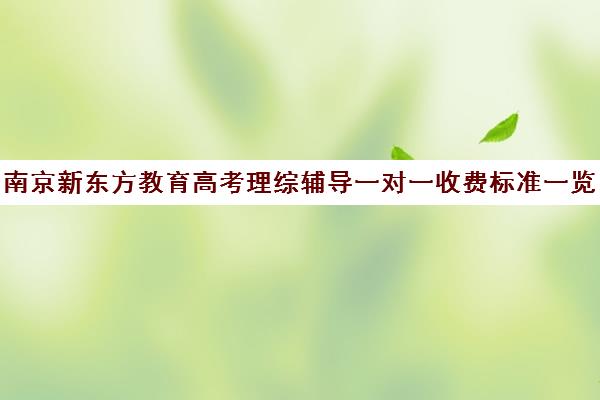 南京新东方教育高考理综辅导一对一收费标准一览表(新东方一对一补课有效果吗)