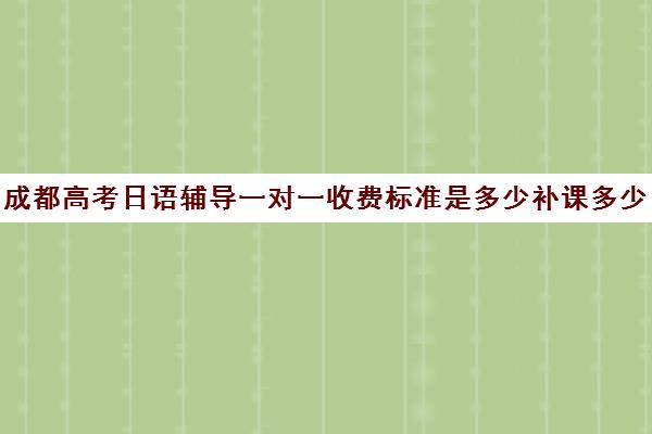 成都高考日语辅导一对一收费标准是多少补课多少钱一小时(日语一对一收费标准)