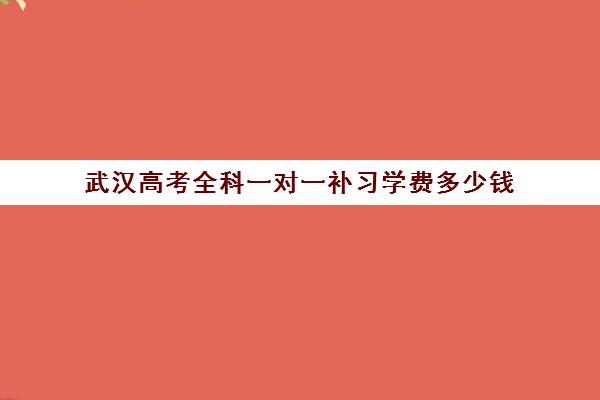 武汉高考全科一对一补习学费多少钱