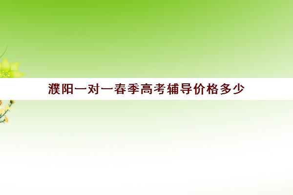 濮阳一对一春季高考辅导价格多少(濮阳艺考培训学校有哪些)