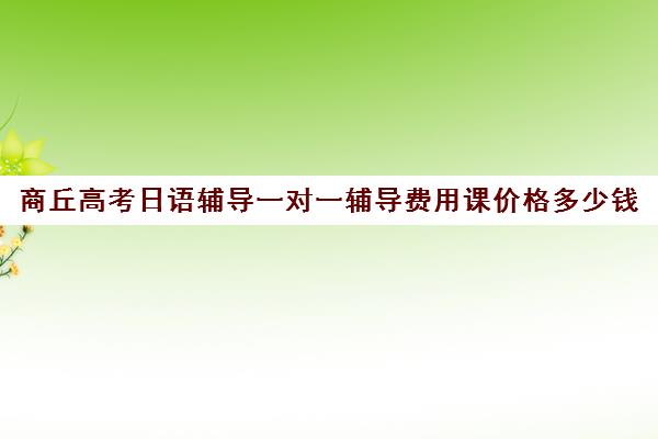 商丘高考日语辅导一对一辅导费用课价格多少钱(网络家教一对一辅导日语)