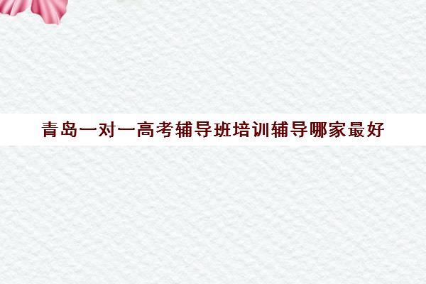 青岛一对一高考辅导班培训辅导哪家最好(高三一对一培训机构)