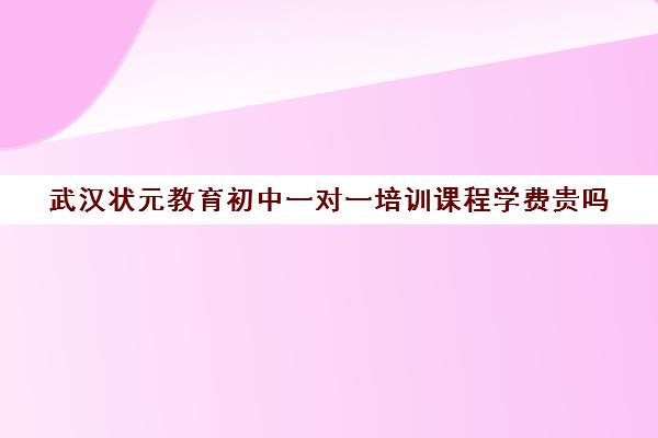 武汉状元教育初中一对一培训课程学费贵吗（武汉状元教育有几个校区）