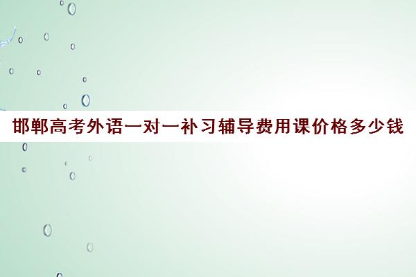 邯郸高考外语一对一补习辅导费用课价格多少钱