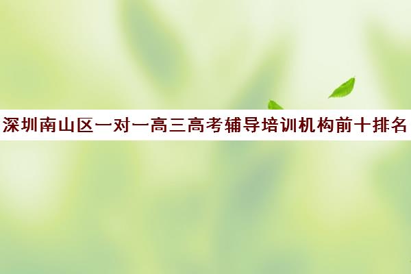 深圳南山区一对一高三高考辅导培训机构前十排名(高考培训机构排名最新)