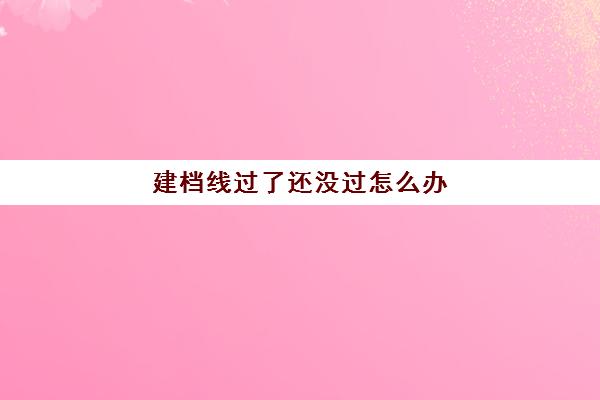 建档线过了还没过怎么办(建档线和录取分数线)