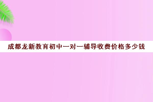 成都龙新教育初中一对一辅导收费价格多少钱（成都一对一补课收费标准）