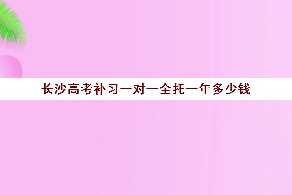 长沙高考补习一对一全托一年多少钱